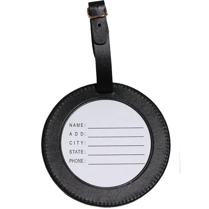 Round Leather Luggage Tag - Image 5