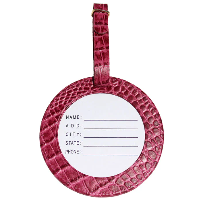 Round Leather Luggage Tag - Image 6