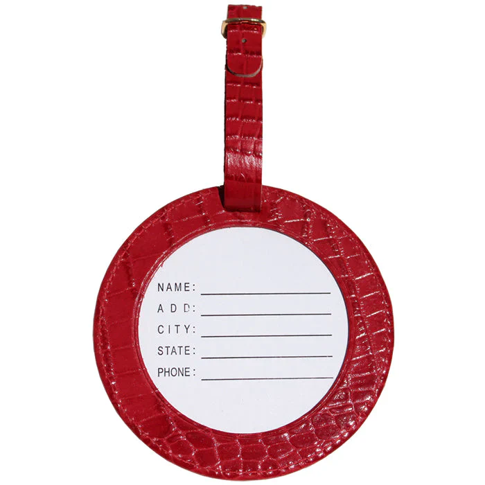 Round Leather Luggage Tag - Image 7