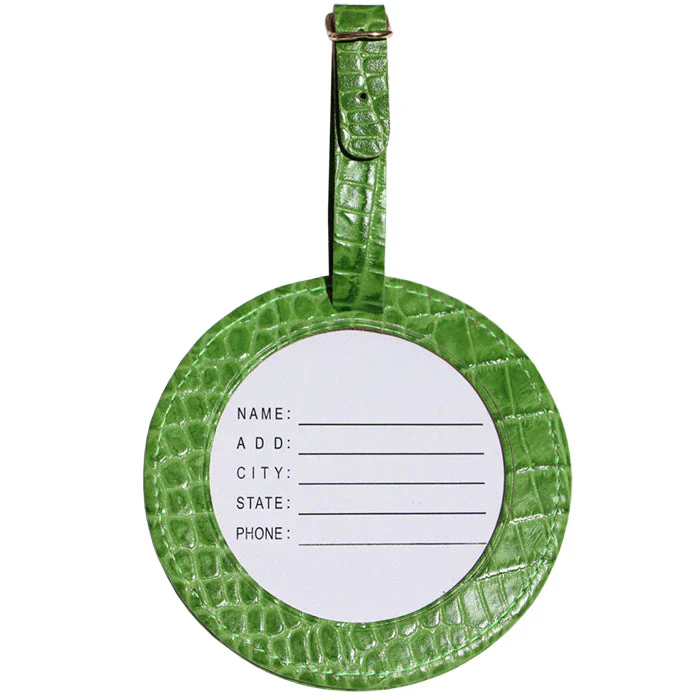 Round Leather Luggage Tag - Image 8