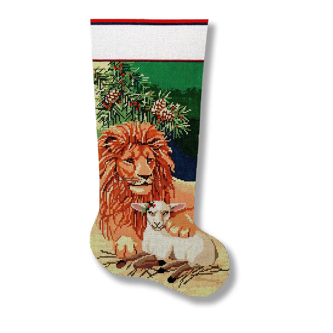 Lion and Lamb Stocking Canvas