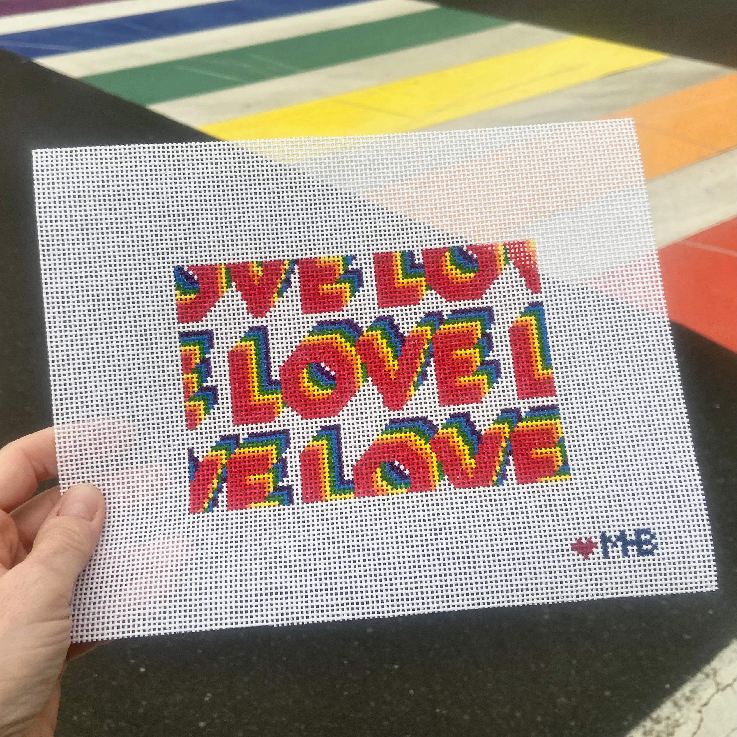 Love Rainbow Block Canvas