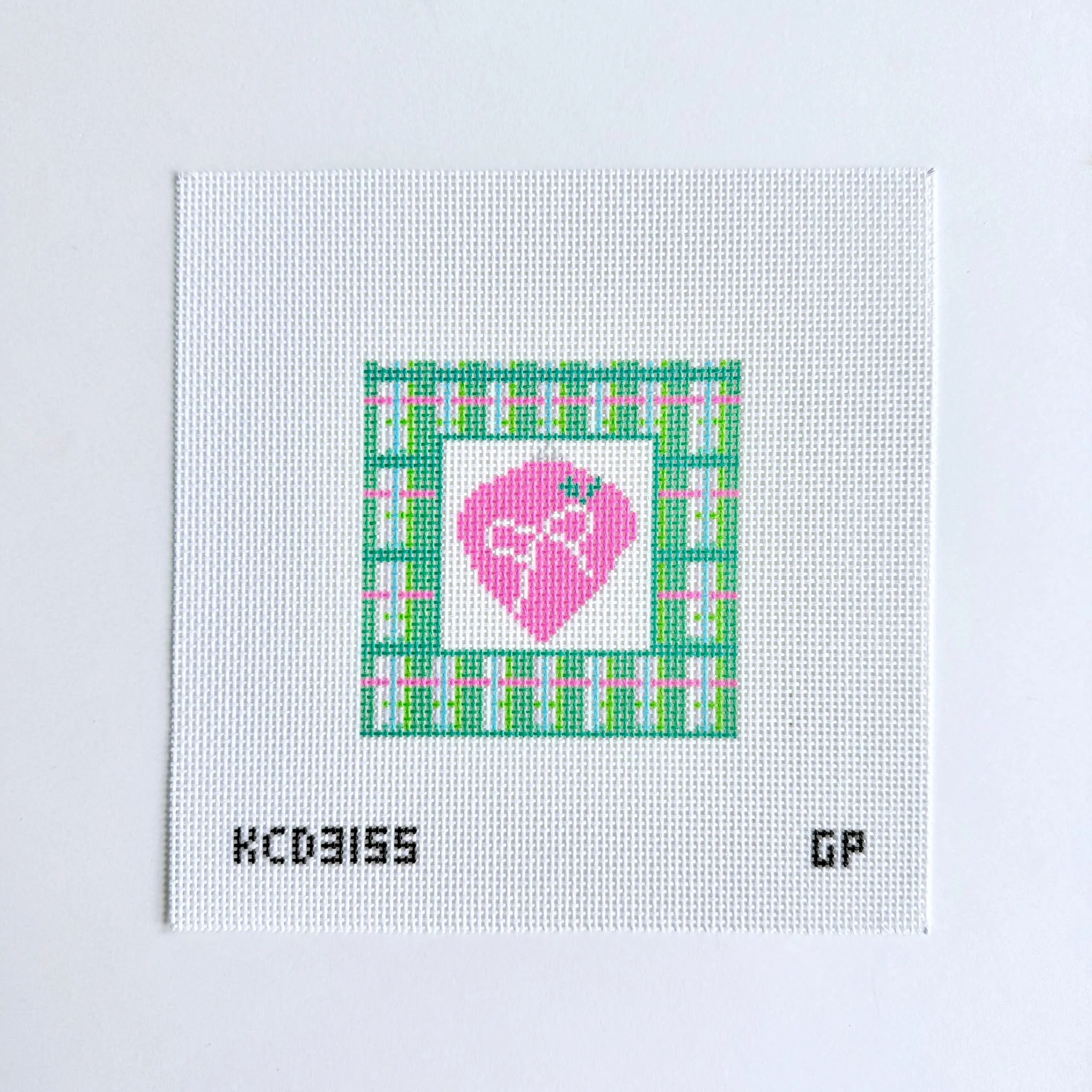 Mad for Plaid - Pink Ornament with Bow Canvas