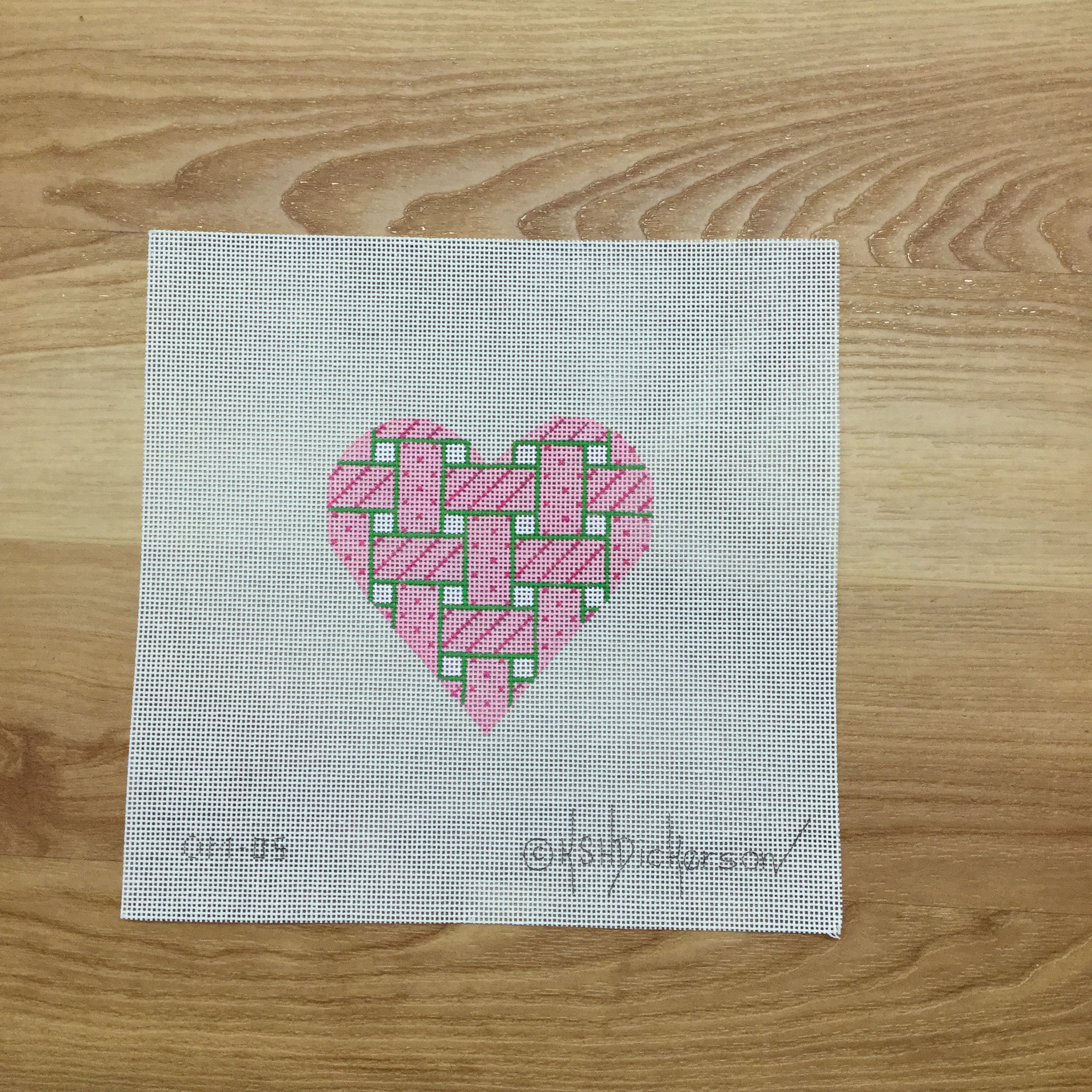 Mini Heart Woven Ribbon Canvas