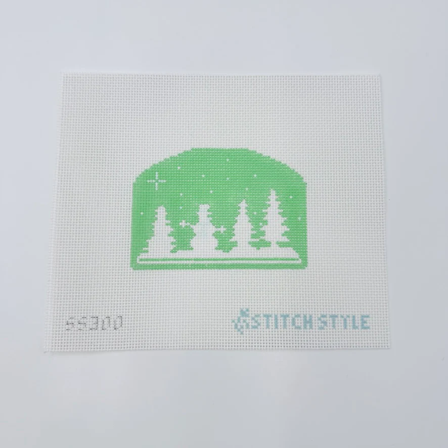 Mint Green Snowman Silhouette Canvas