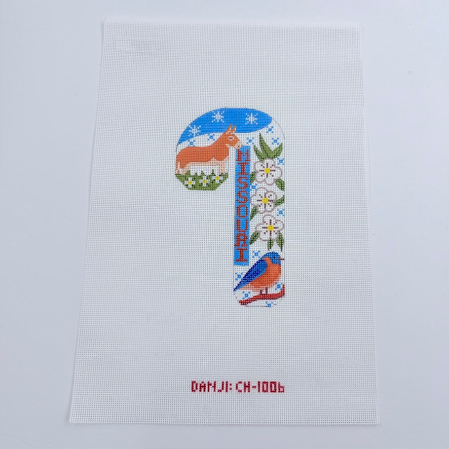 Missouri Travel Candy Cane Canvas