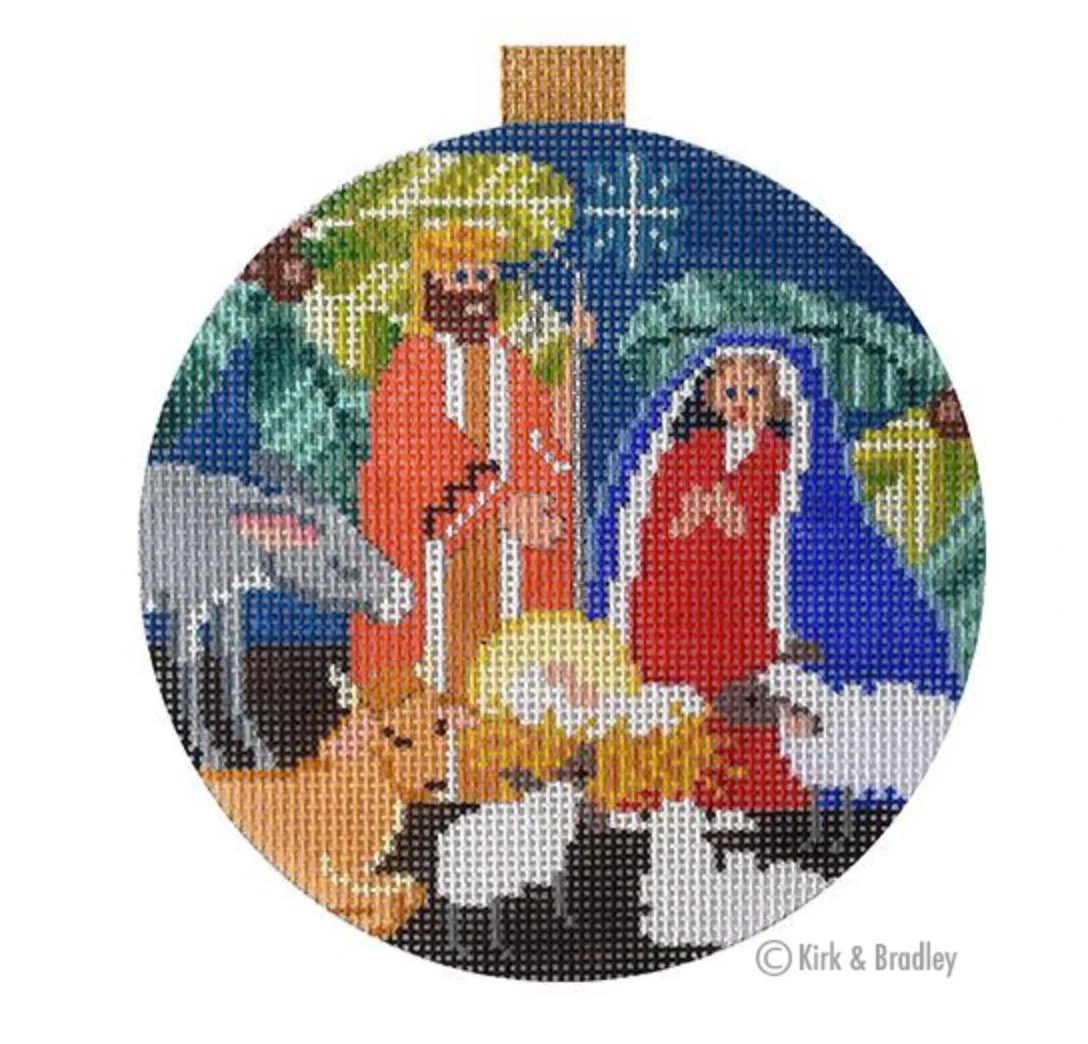 Nativity Round Canvas
