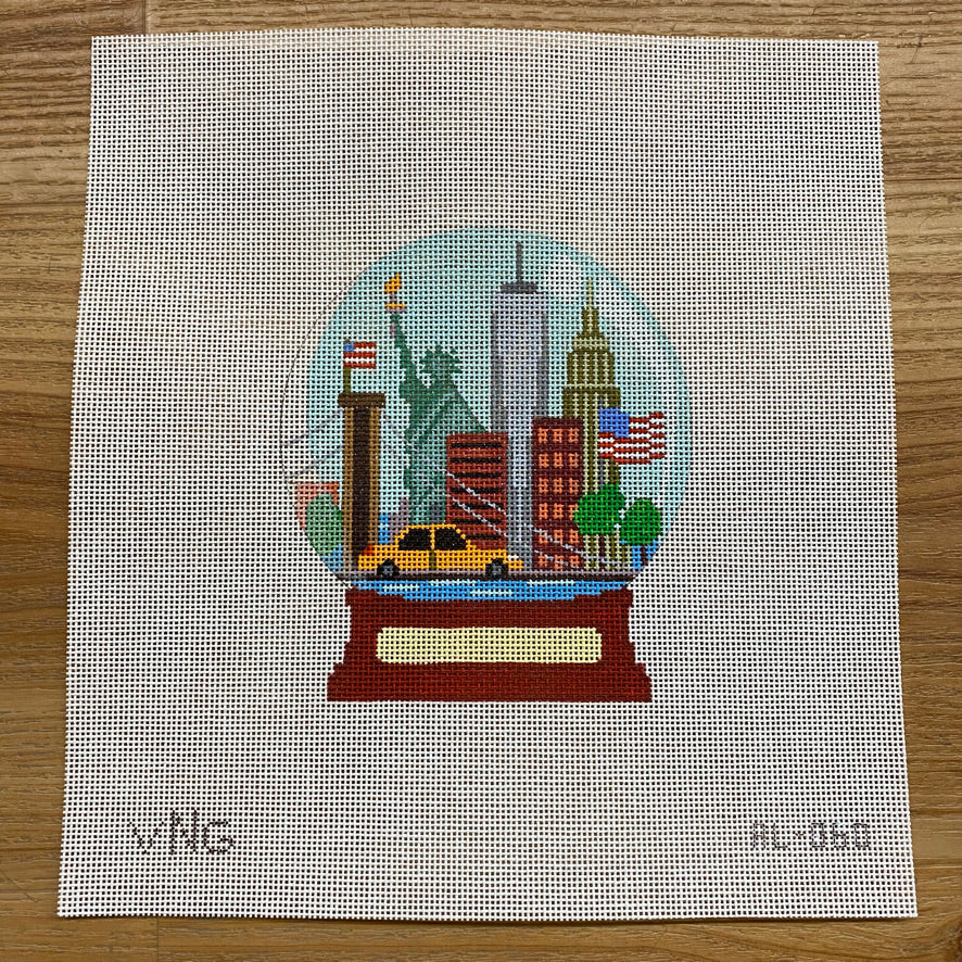 New York Snow Globe Round Canvas