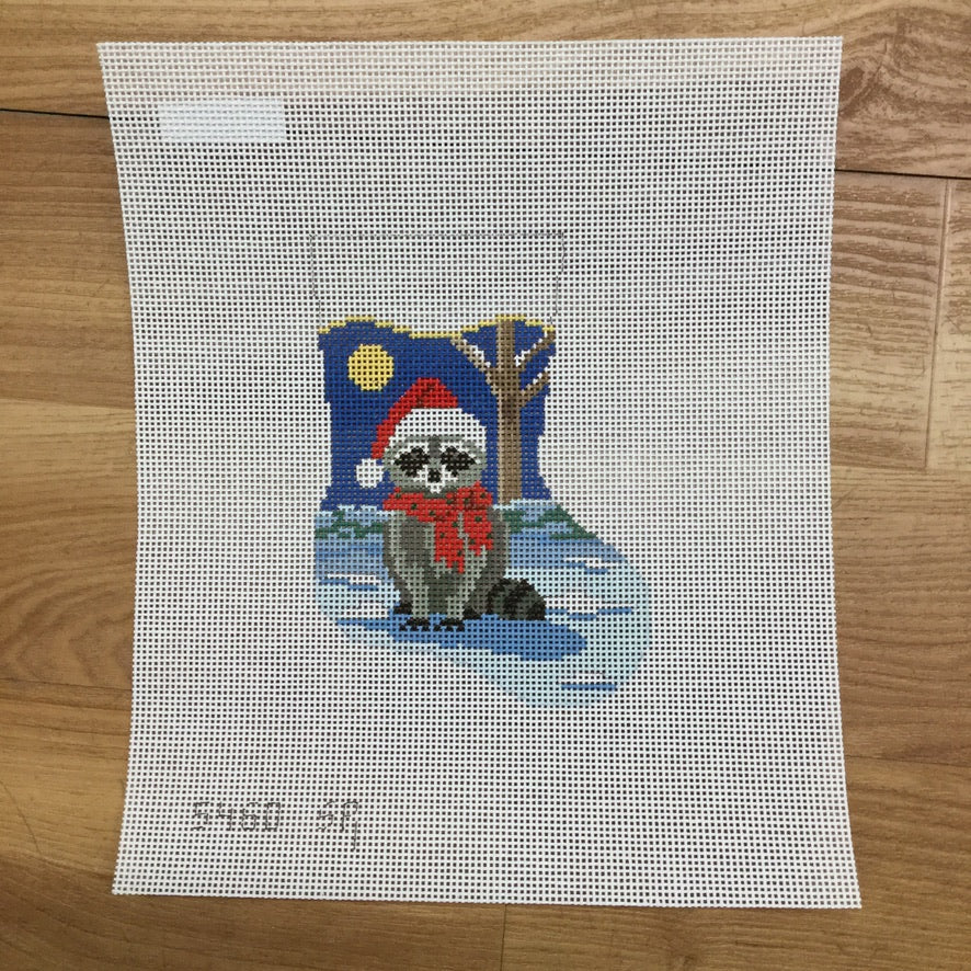 Night Raccoon Mini Stocking Canvas