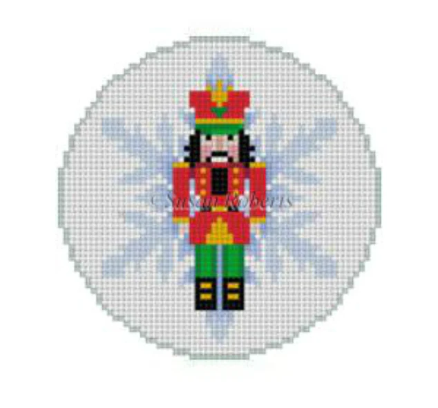 Nutcracker Snowflake Round Canvas