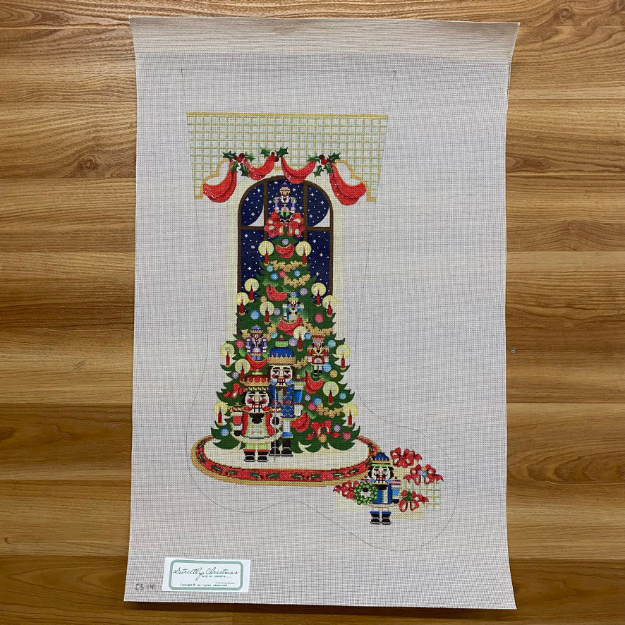 Nutcracker Tree Stocking Canvas