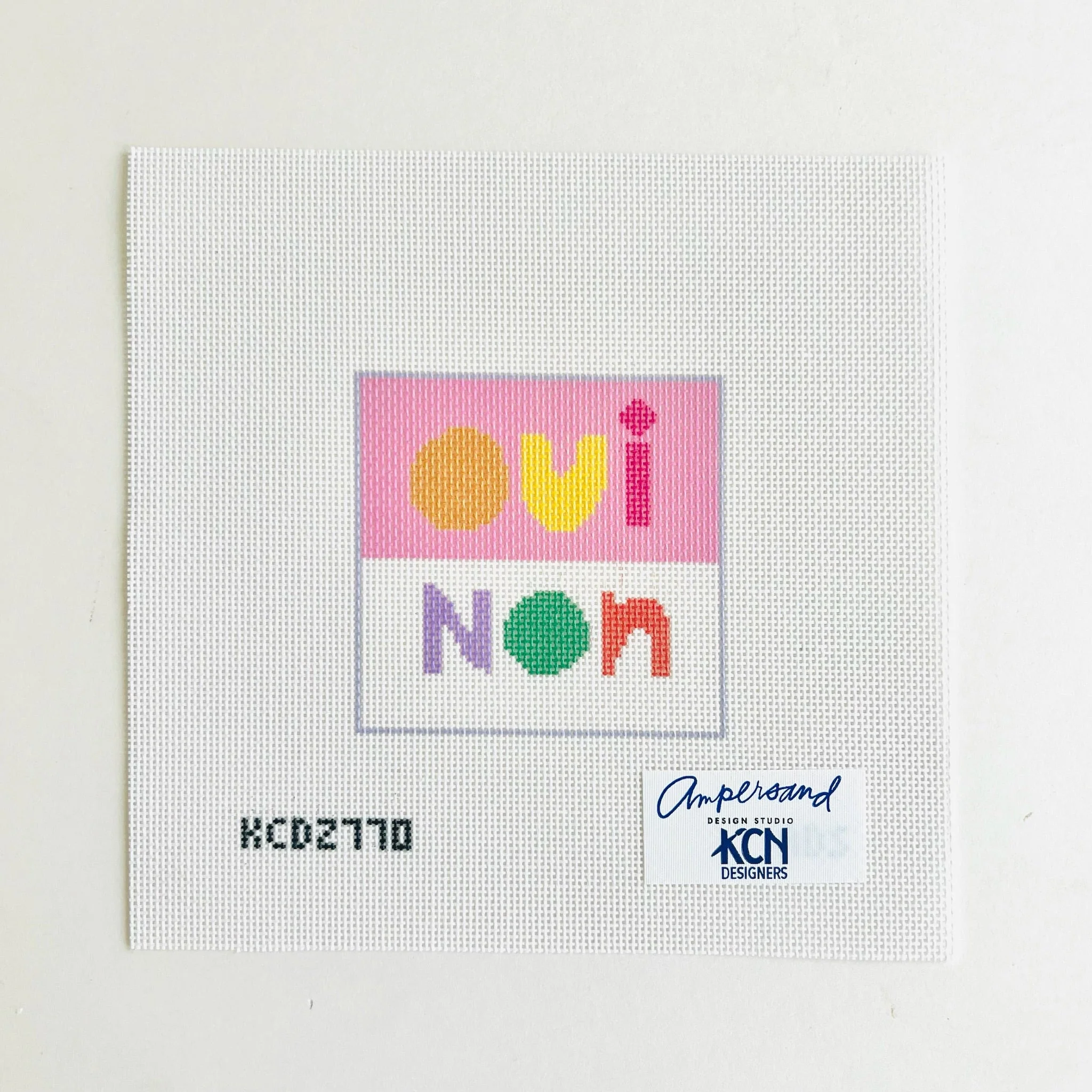 Oui Non Square Needlepoint Canvas
