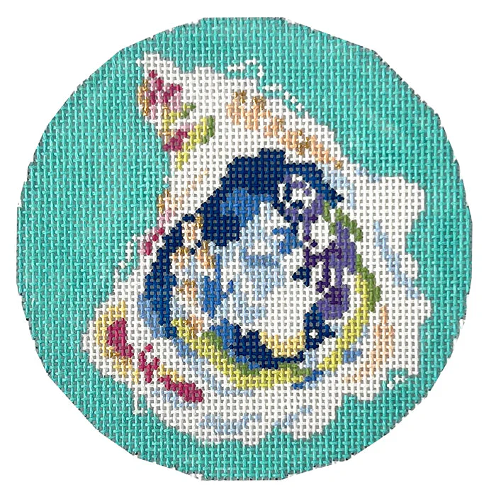 Oyster on Aqua Canvas