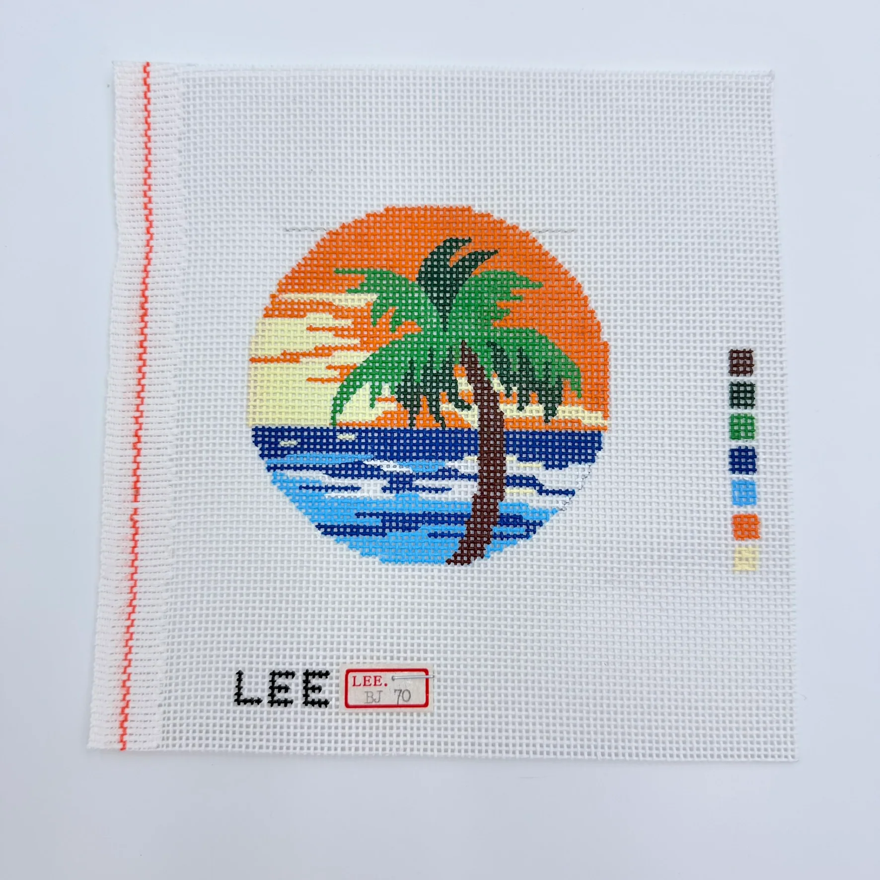 Palm Tree 3" Round Canvas