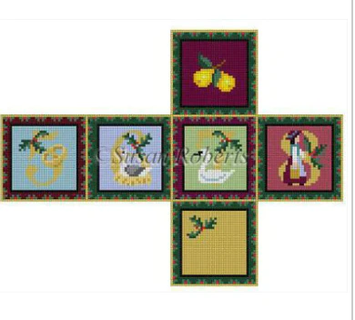 Pear Tree 5, 6, 7, 8 Cube Ornament Canvas