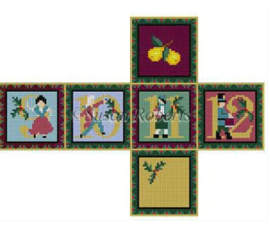 Pear Tree 9, 10, 11, 12 Cube Ornament Canvas