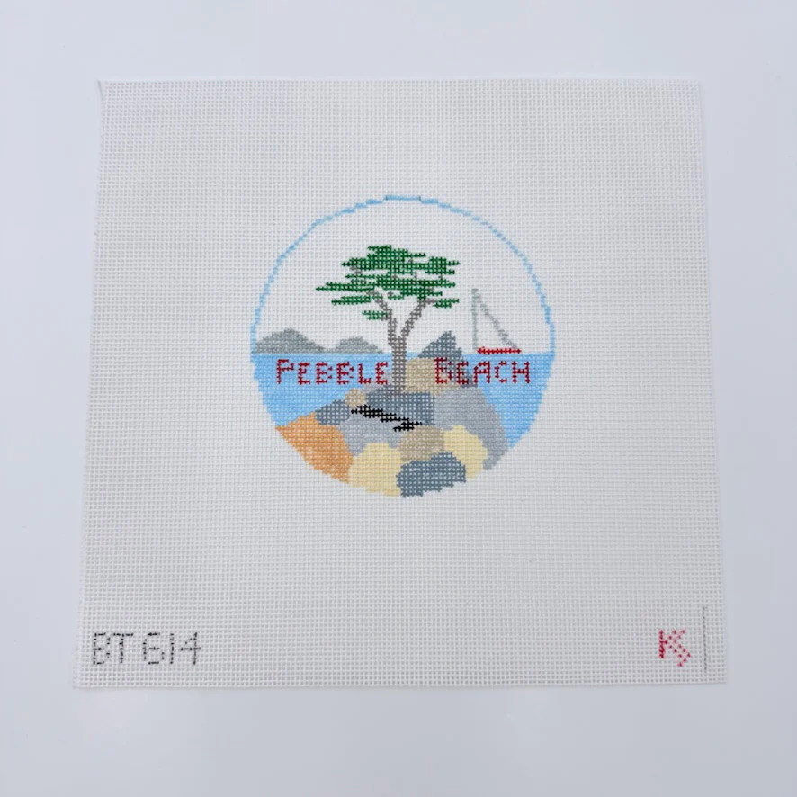 Pebble Beach Travel Round Canvas