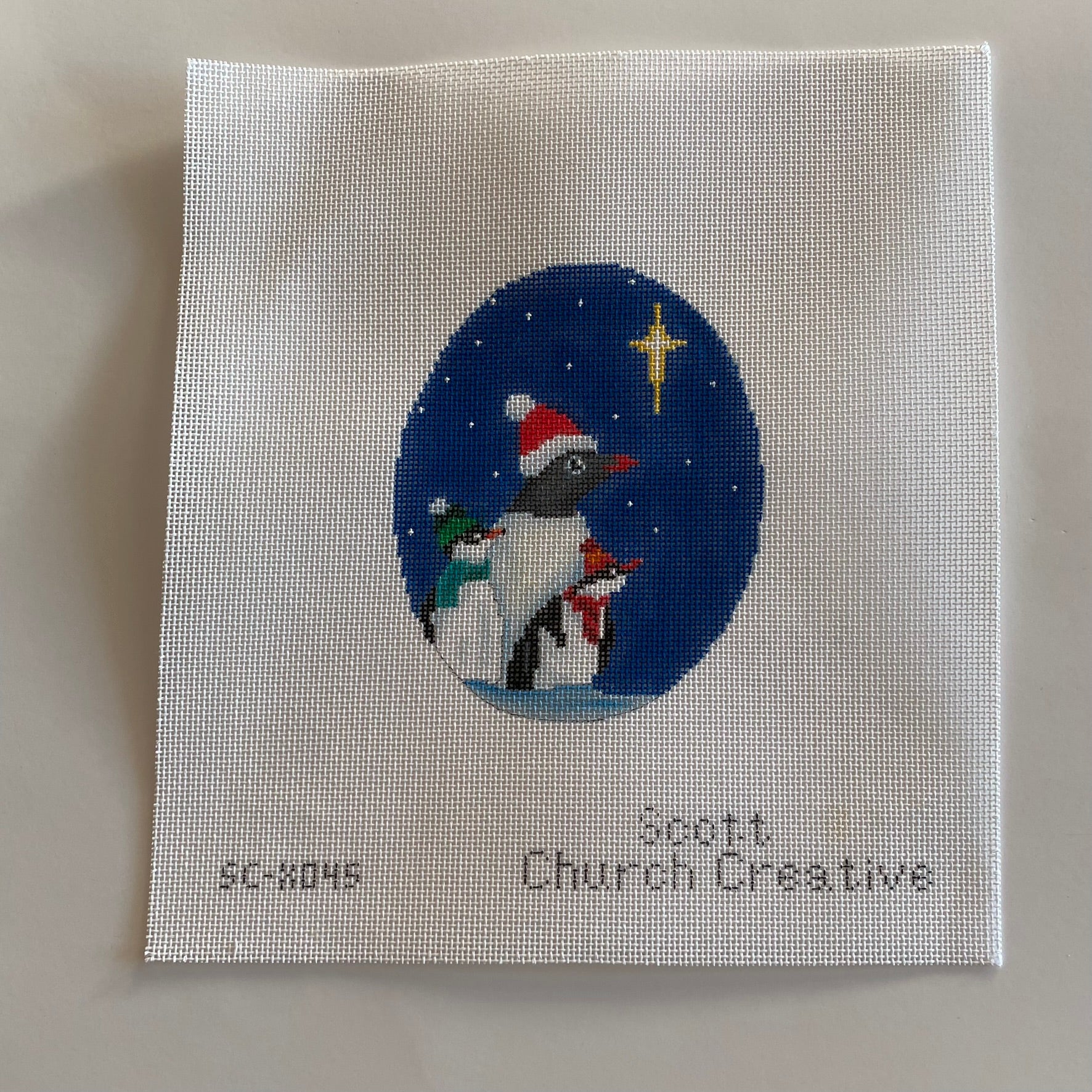 Penguins and the North Star Canvas