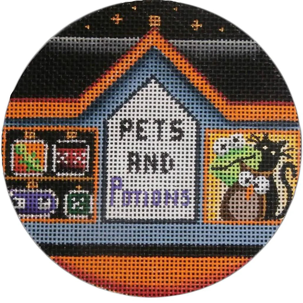 Pets and Potions Round Canvas