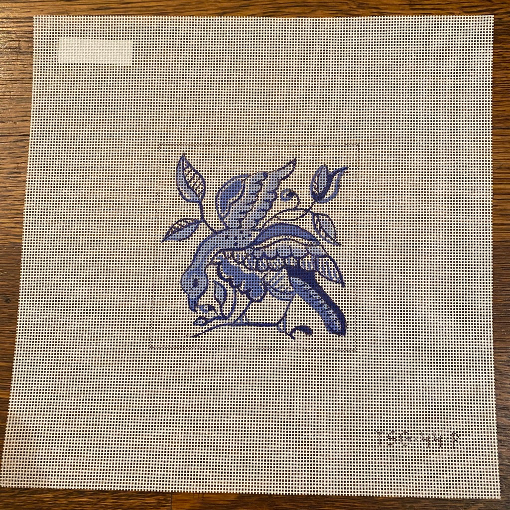 Pheasant Delft Tile Needlepoint Canvas