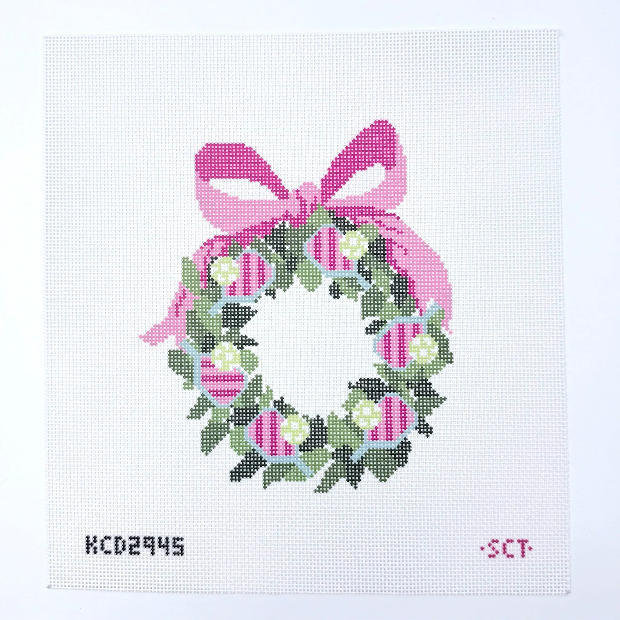 Pickleball Wreath Needlepoint Canvas