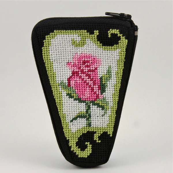 Pink Rose on Black Scissor Case Kit