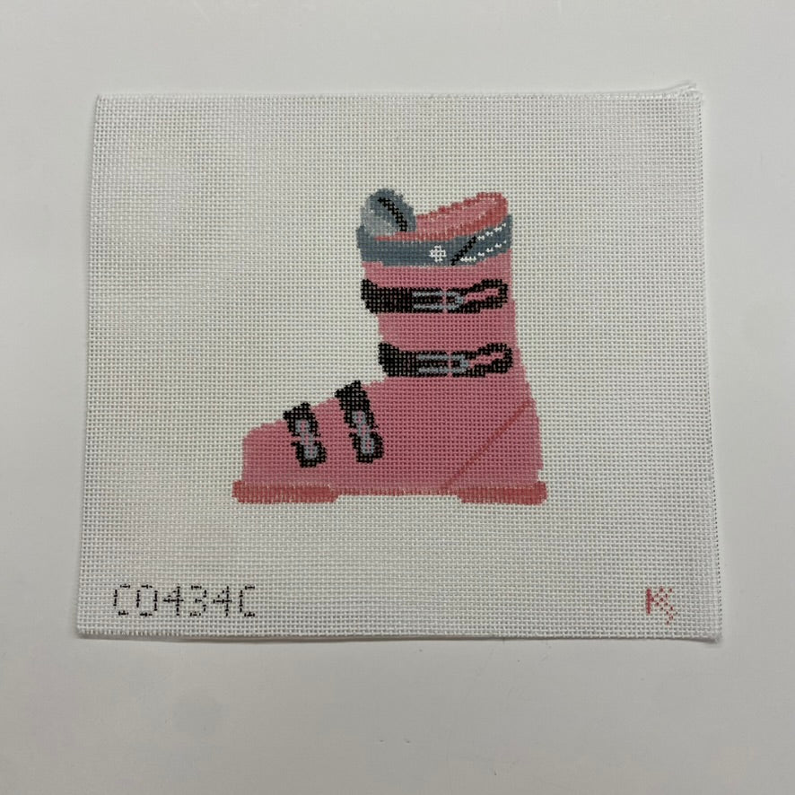 Pink Ski Boot Canvas