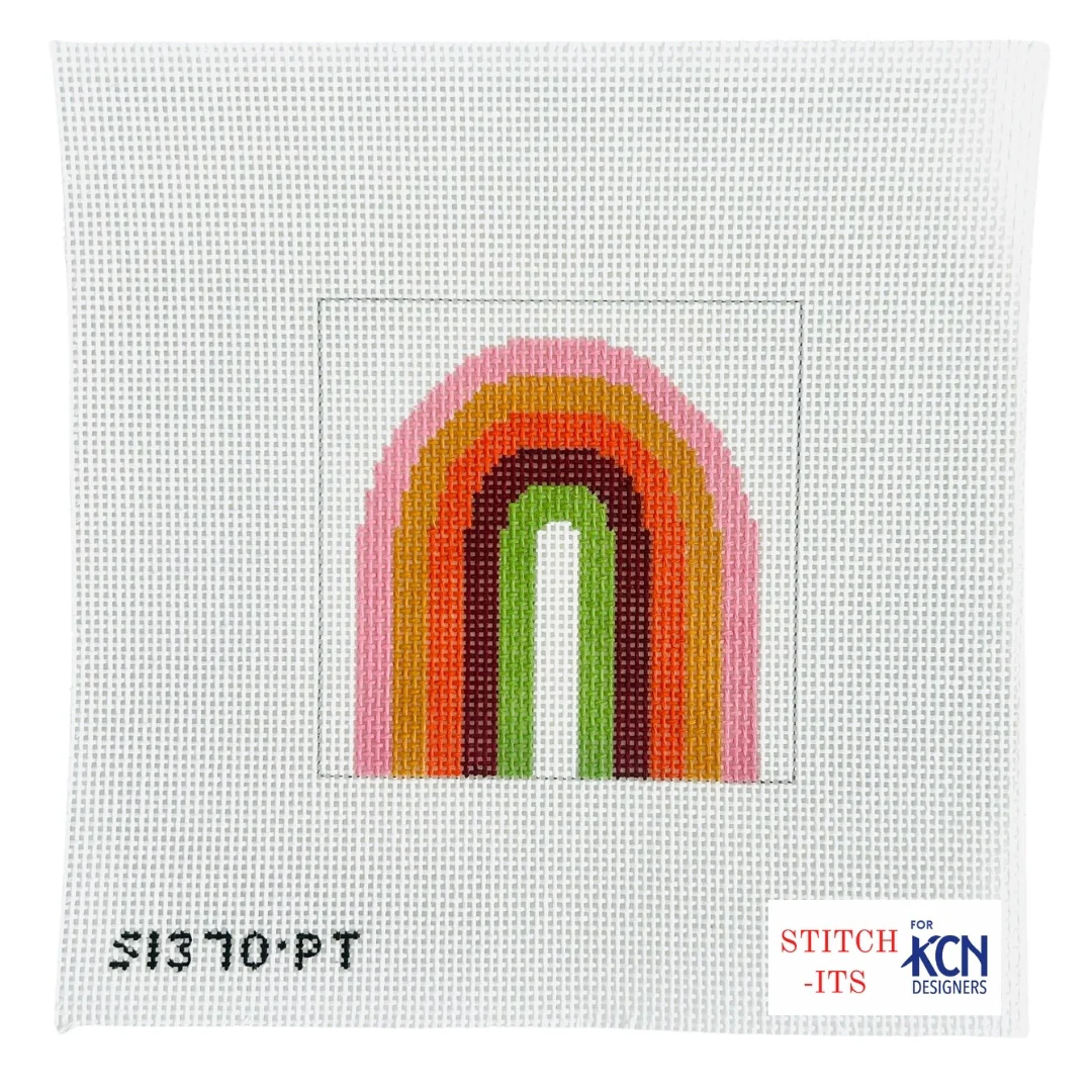 Pink/Tan Rainbow Square