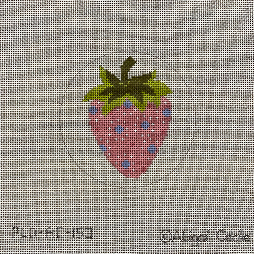 PInk with Blue Dots Strawberry Canvas