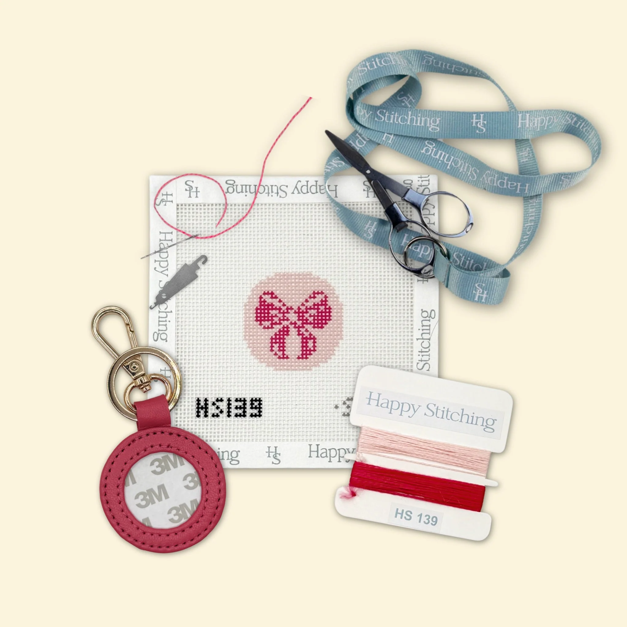 "Pretty in Pink" Happy Stitching All-In-One Key Fob/Bag Tag Kit - Image 3