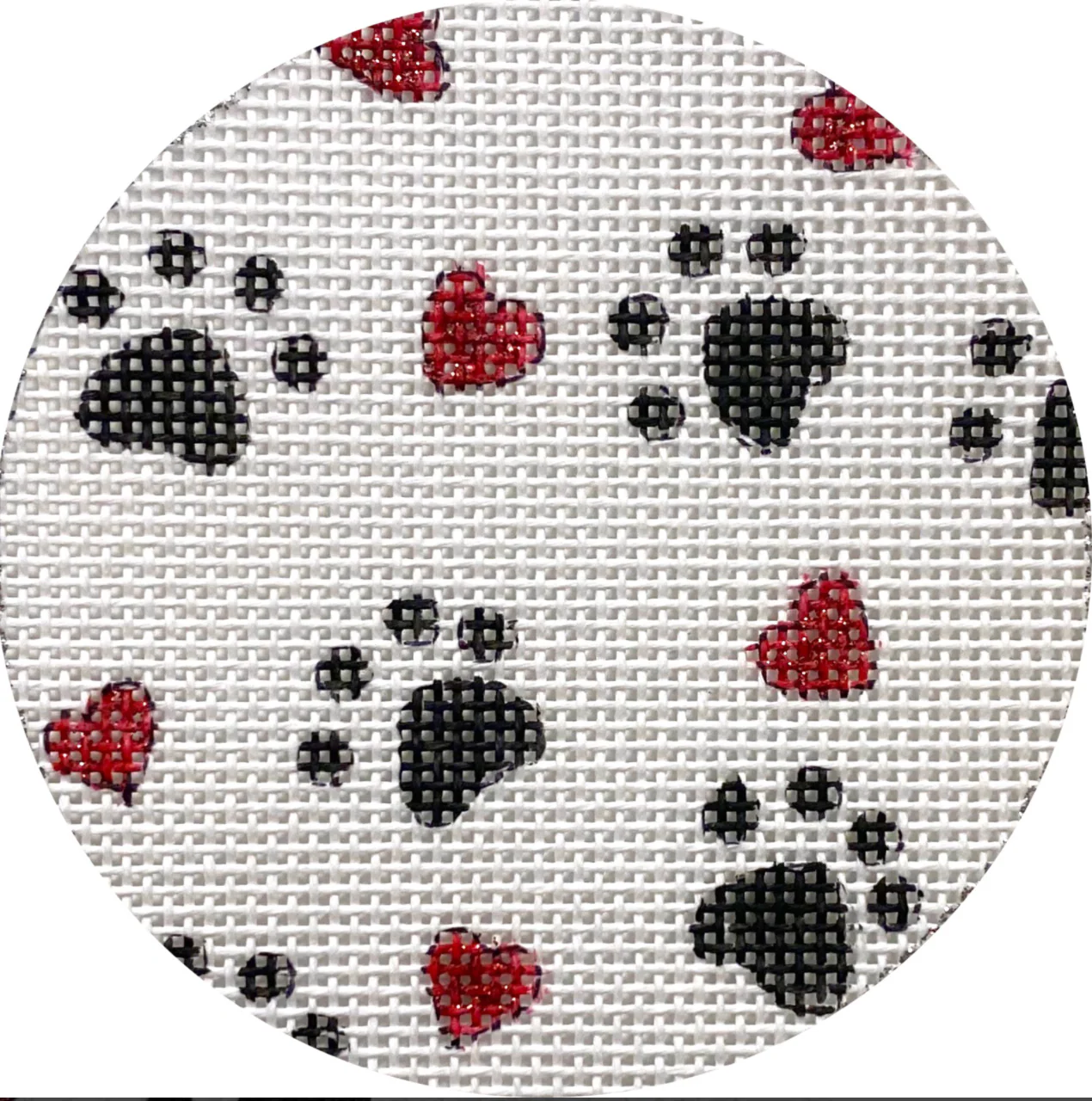 Puppy Paws and Hearts Canvas