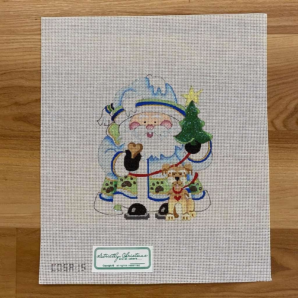 Puppy Squatty Santa Canvas