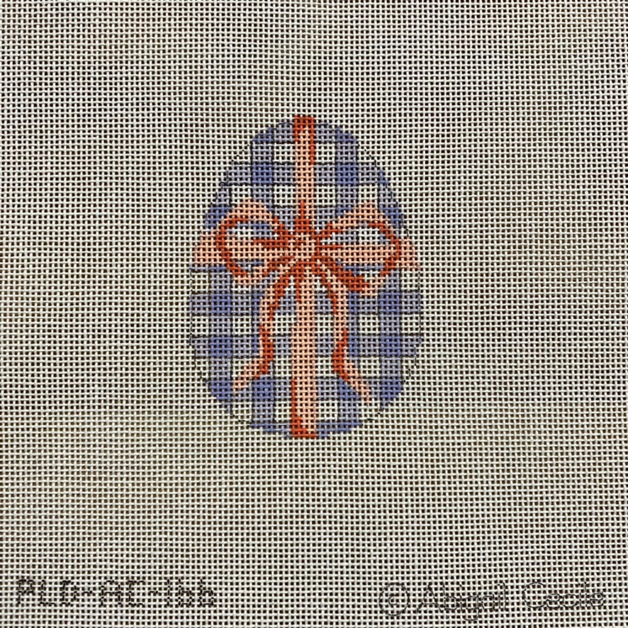 Purple Checks with Pink Bow Egg Canvas
