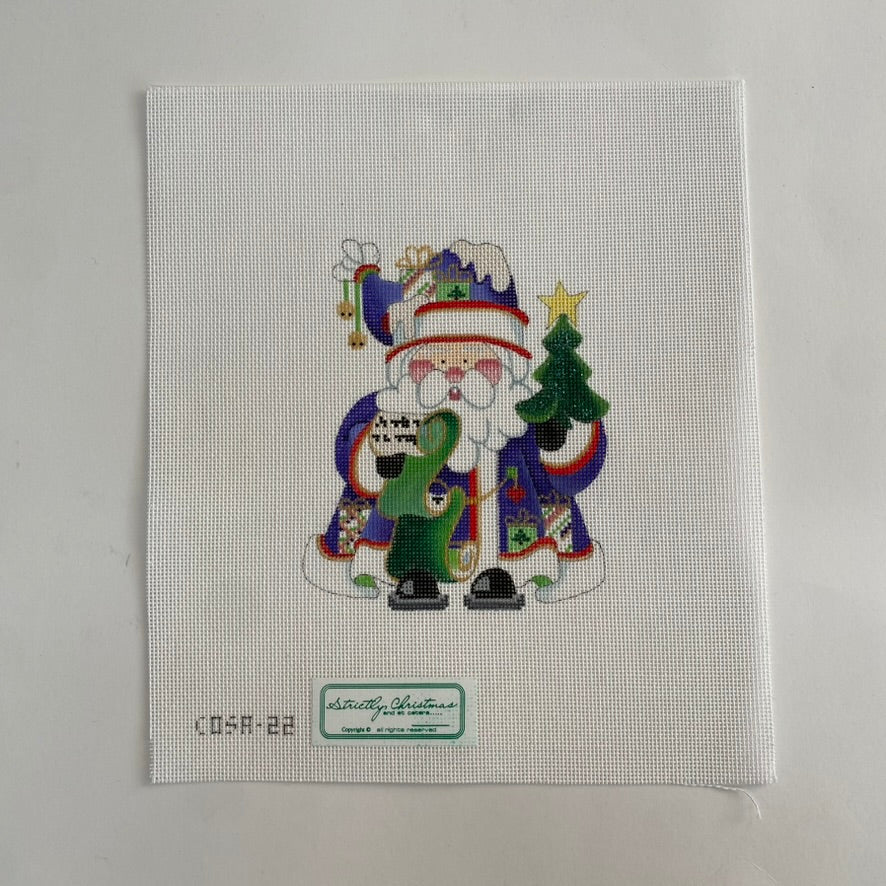 Purple Squatty Santa with List Canvas