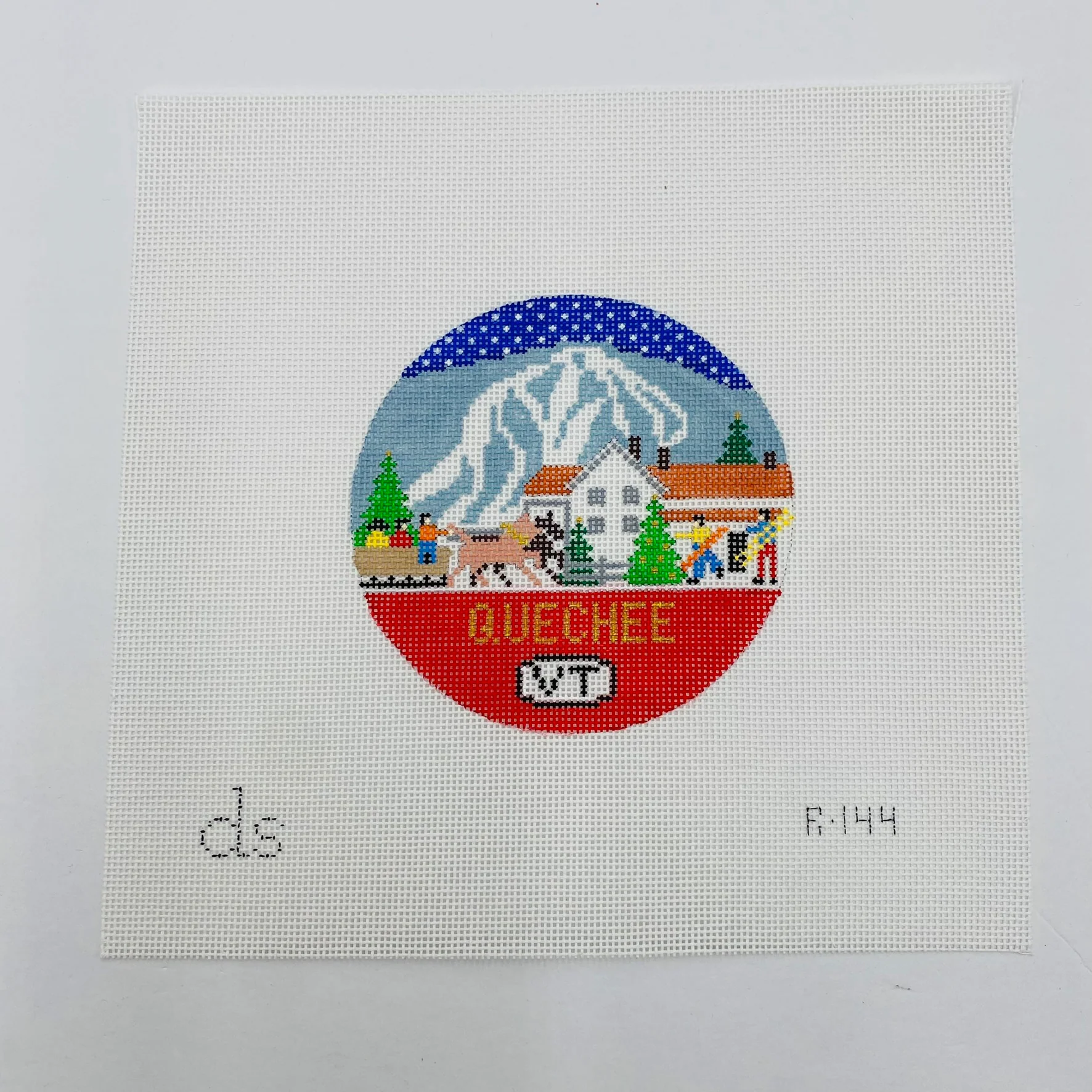 Quechee Travel Round Needlepoint Canvas