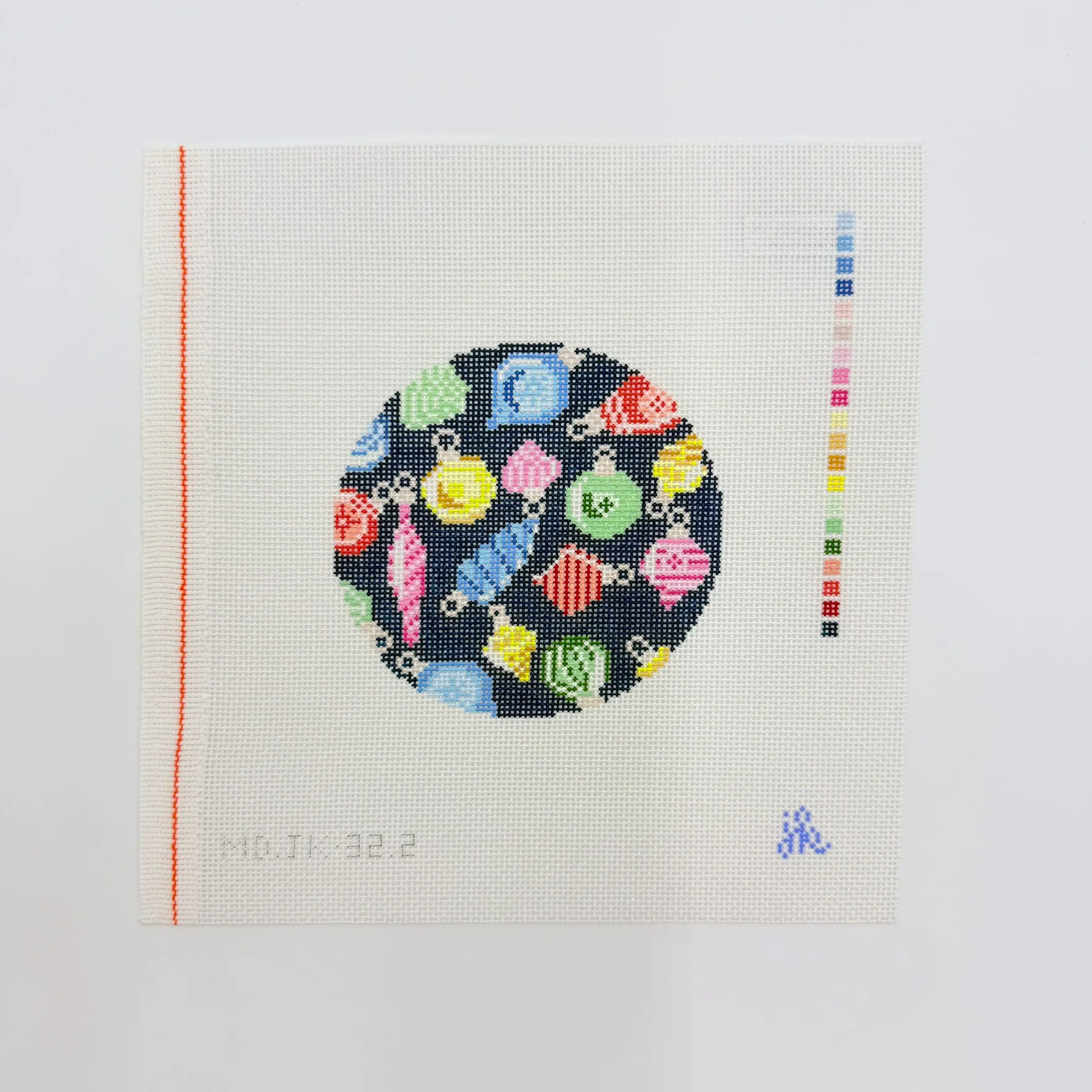 Rainbow Bubbles Round Canvas