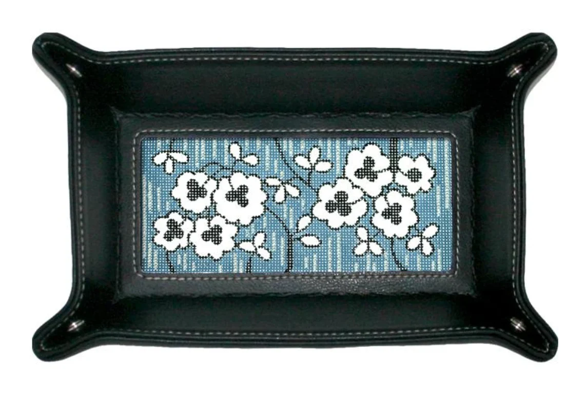 Rectangular Leather Snap Tray