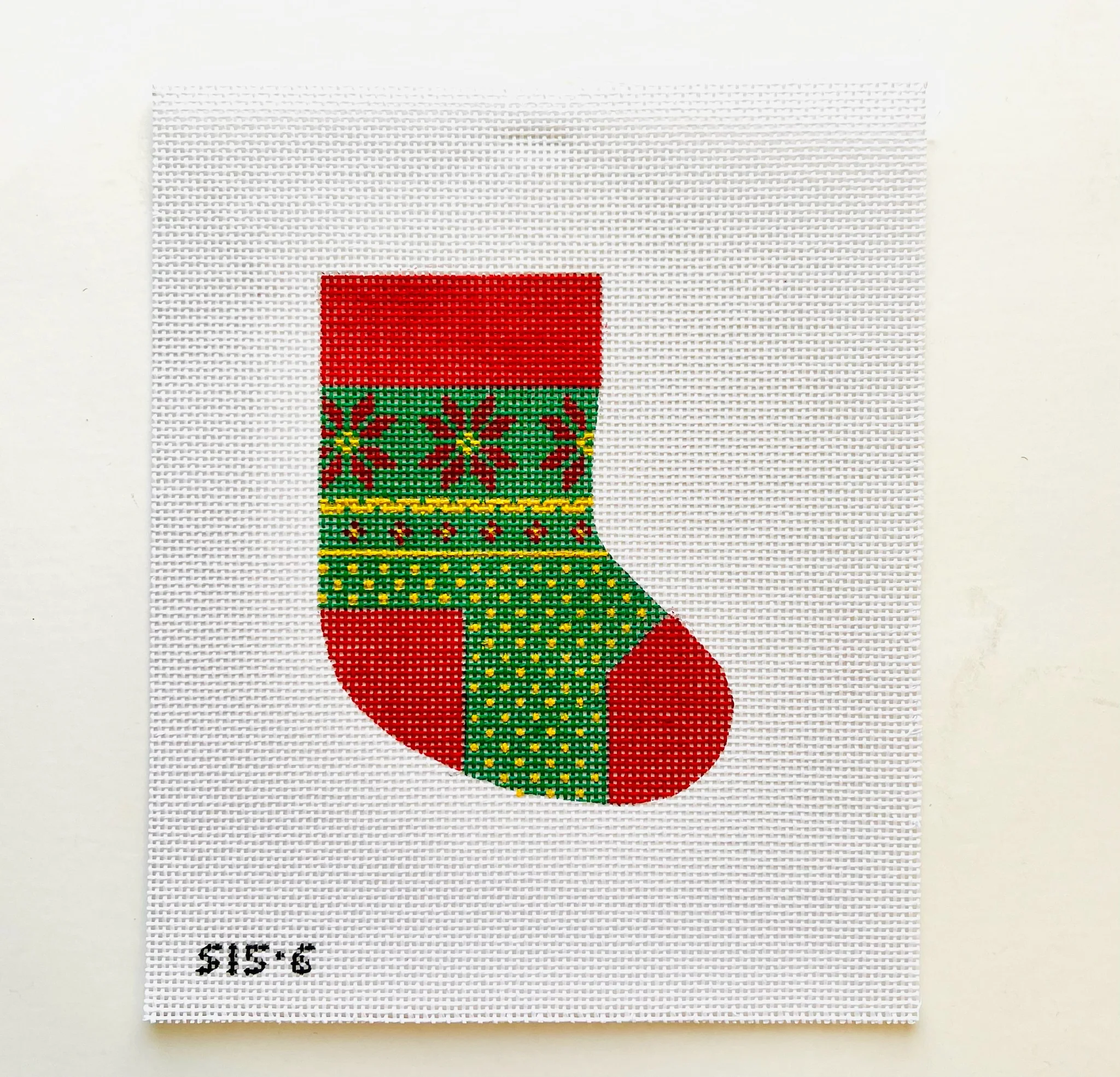 Green Poinsettias Mini Stocking