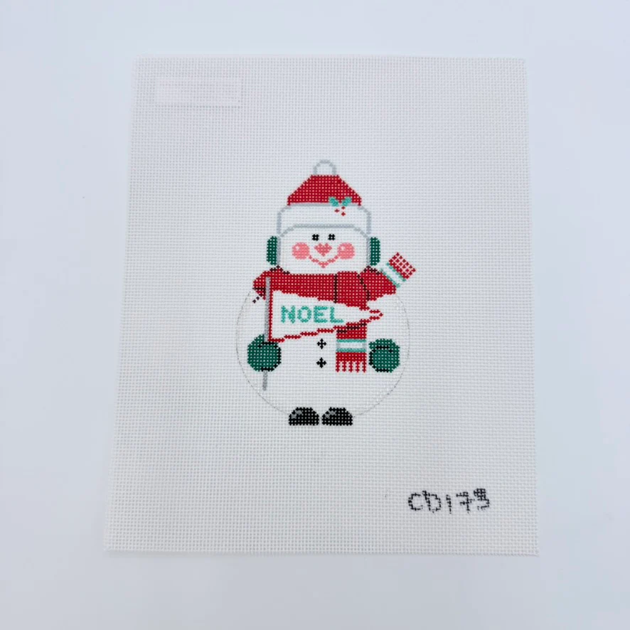 Red and Green Snowman Canvas