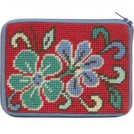 Red Asian Floral Coin Purse Kit