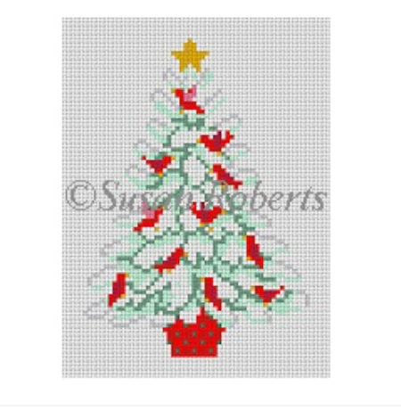 Red Bird Tree Canvas