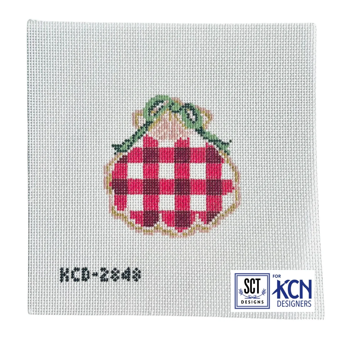 Red Gingham Gilded Scallop
