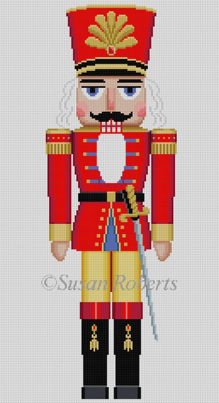 Red Guard with Sword Nutcracker Canvas