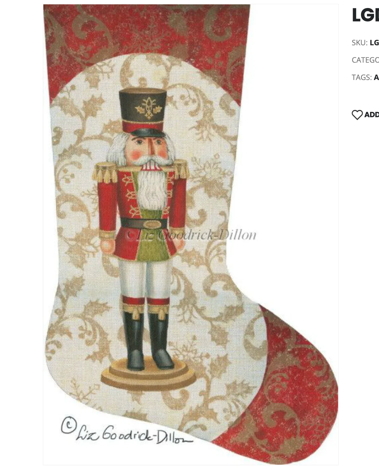 Red Nutcracker Stocking Canvas