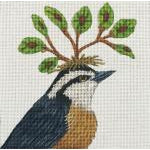 Red Nuthatch Needlepoint Canvas