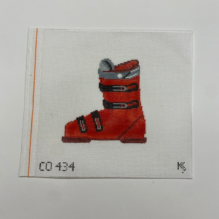 Red Ski Boot Canvas
