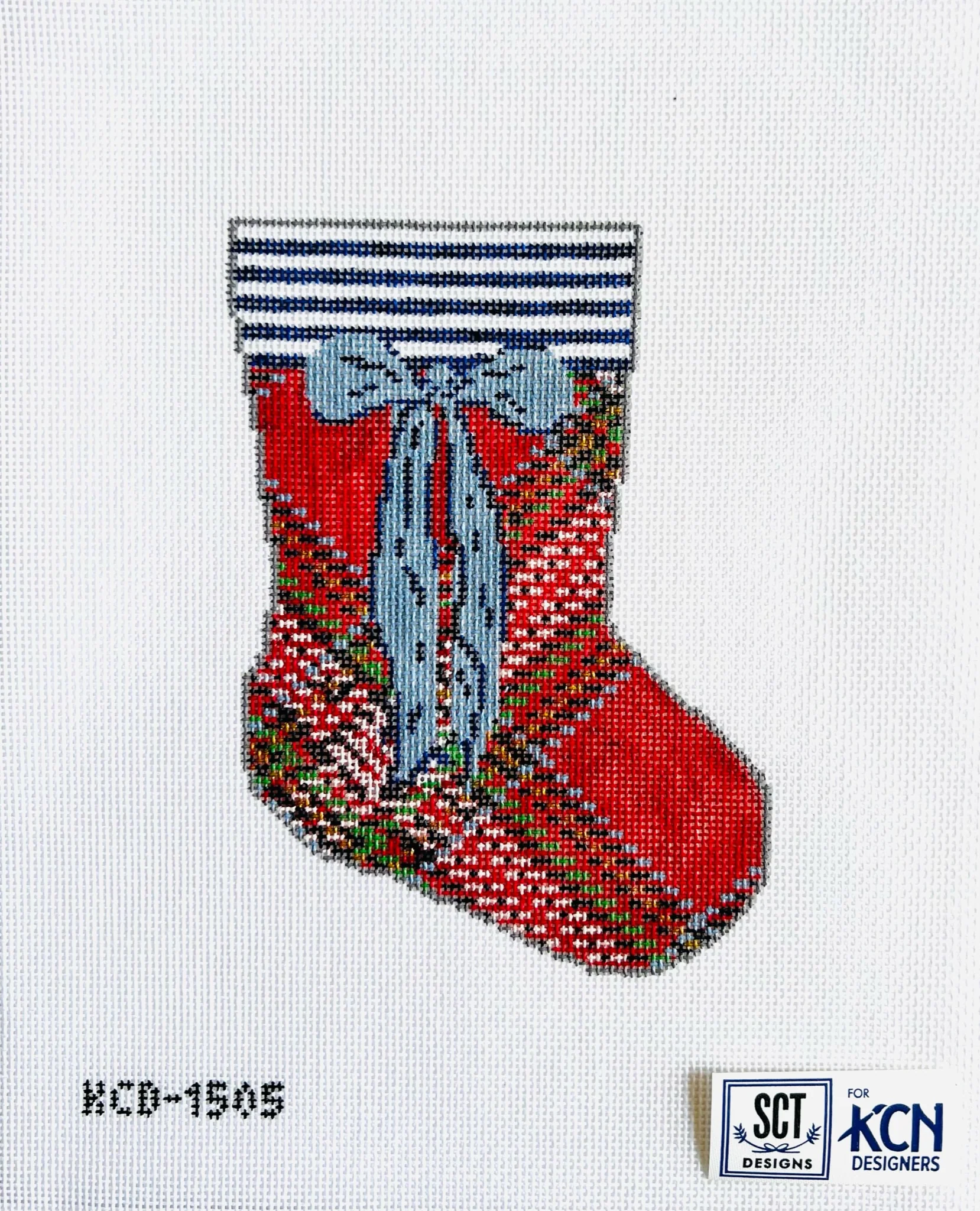 Red Tartan Mini Sock Canvas
