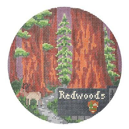 Redwoods Travel Round Canvas