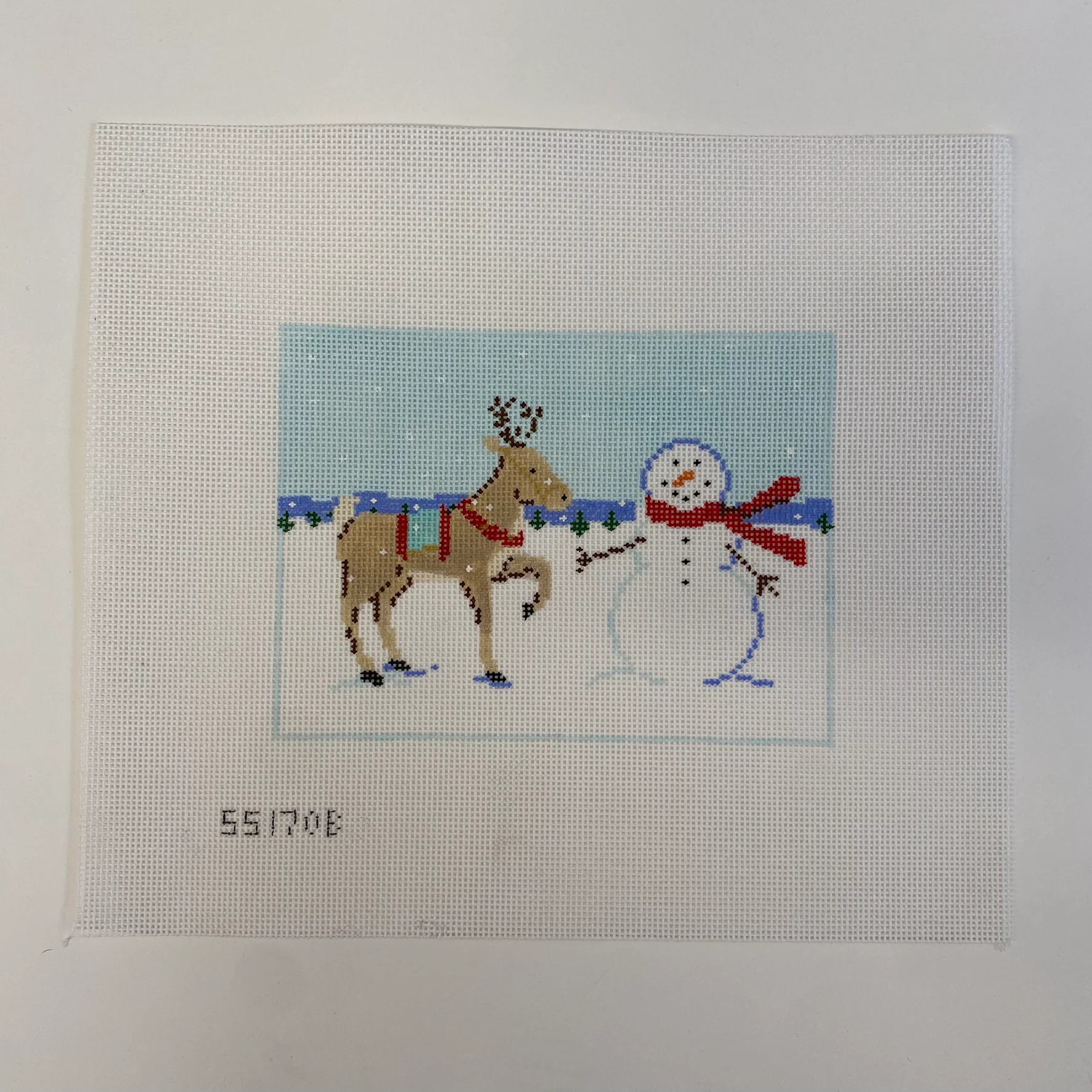 Reindeer and Snowman Canvas