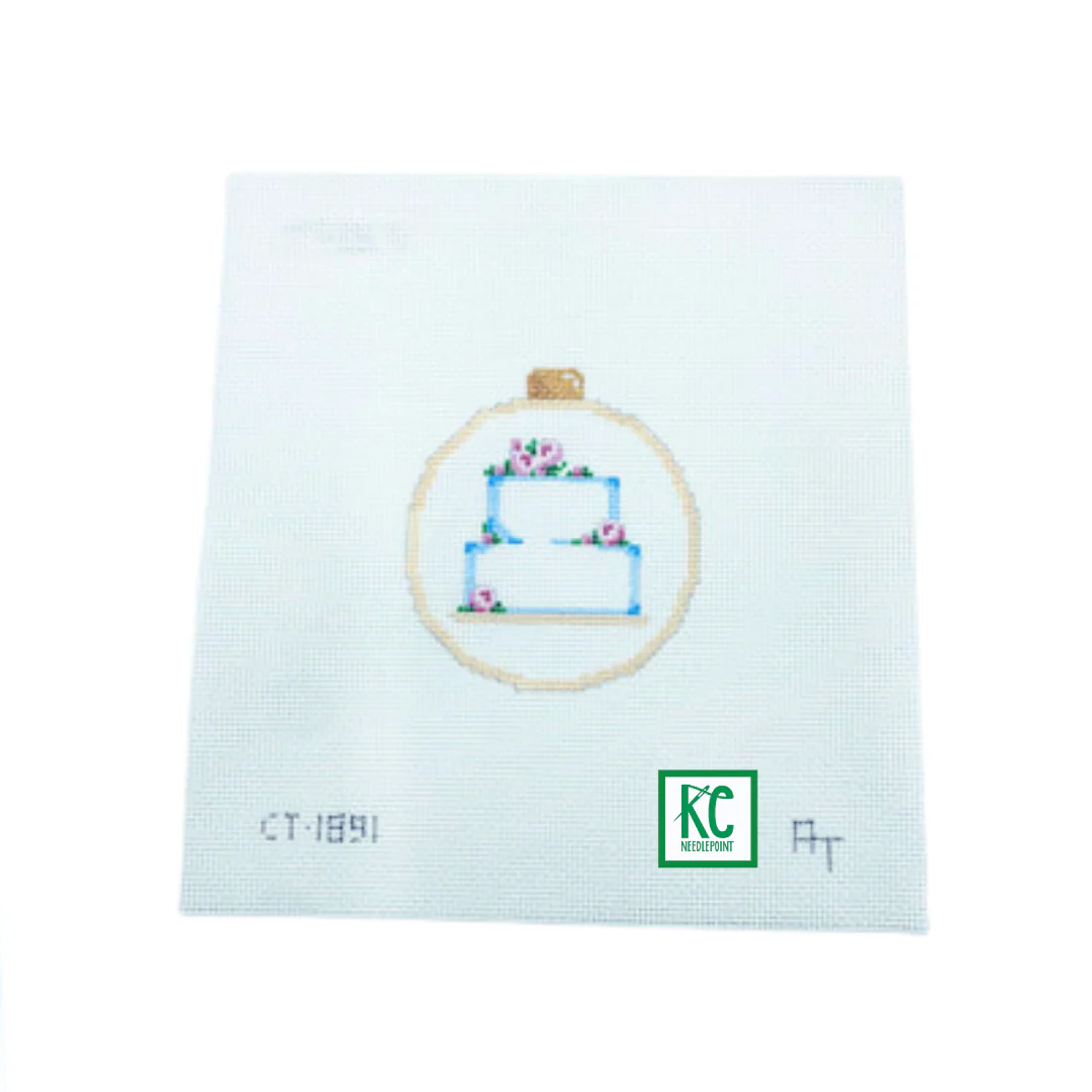 Rosebud Cake Ball Ornament Canvas